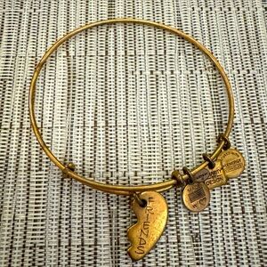 Alex and Ani 2014 Friends Broken Heart Half Gold Bracelet Bangle